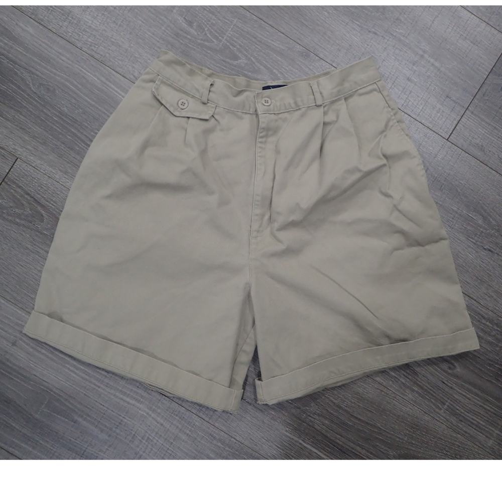 Tan high waisted khaki shorts, Gap